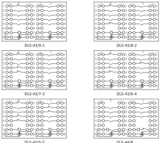 DLS-42/6-4雙位置繼電器內(nèi)部連接線圖片2 DLS-42/6-4雙位置繼電器內(nèi)部連接線圖片2