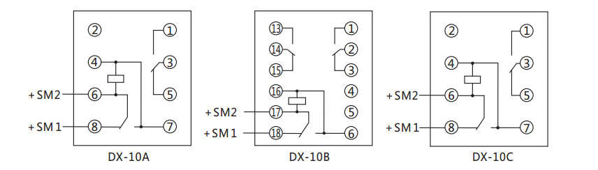 DX-10C閃光繼電器內部接線及外引接線圖 DX-10C閃光繼電器內部接線及外引接線圖
