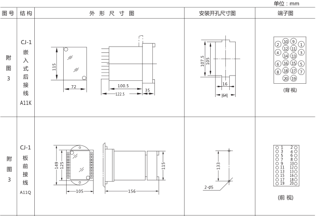 JSS-13時間繼電器外形尺寸及安裝開孔尺寸圖片一 JSS-13時間繼電器外形尺寸及安裝開孔尺寸圖片一