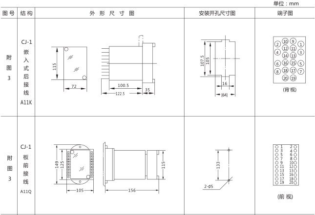 JHS(JSJ)-10交流斷電延時繼電器外形及開孔尺寸圖片三 JHS(JSJ)-10交流斷電延時繼電器外形及開孔尺寸圖片三