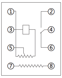 LY-1A電壓繼電器內部接線及外引接線圖(正視圖) LY-1A電壓繼電器內部接線及外引接線圖(正視圖)