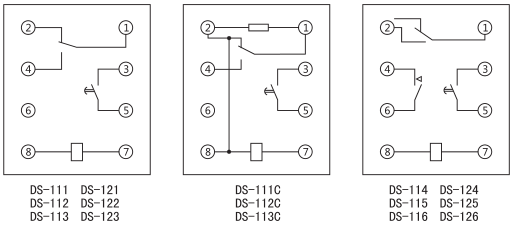 DS-111C時間繼電器內部接線及外引接線圖(背視圖)圖片 DS-111C時間繼電器內部接線及外引接線圖(背視圖)圖片