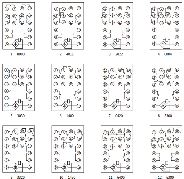 DZJ-20-0004內部接線圖及外引接線圖(正視圖) DZJ-20-0004內部接線圖及外引接線圖(正視圖)